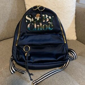 See By Chloe Navy Backpack
